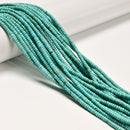 Blue Turquoise Smooth Rondelle Beads Size 2x3mm 16'' Strand