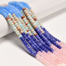 14 Gradient Multi-color Gemstone Smooth Rondelle Beads Size 4x6mm 15.5" Strand