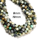 Natural Multi-color Jade Smooth Round Beads Size 6mm 8mm 10mm 15.5'' Strand
