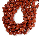 Natural Red Jasper Five-Pointed Star Shape Beads Size 15mm 15.5'' Strand