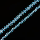 Natural Blue Topaz Faceted Rondelle Beads Size 2.5x4mm 4x6mm 15.5'' Strand