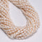 Natural White Fresh Water Pearl Ringed Baroque Shape Beads 4-5x6-7mm 13.5"Strand