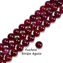 02 Mixed Colors Stripe Agate Smooth Round Beads Size 20mm 15.5" Strand