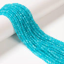 Blue Amazonite Faceted Round Beads Size 2.5mm 3.5mm 4mm 5mm 6mm 15.5" Strand