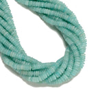Amazonite Color Dyed Jade Smooth Rondelle Beads Size 2x6mm 15.5'' Strand