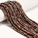 Natural Leopard Skin Jasper Faceted Round Beads Size 3mm 4mm 15'' Strand
