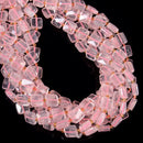 Natural Rose Quartz Faceted Flat Square Shape Beads Size 10mm 15.5" Strand