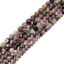 Multi-Color Watermelon Tourmaline Smooth Round Beads Size 7mm 9mm 12mm 15.5'' Std