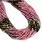 Natural Gradient Multi Color Tourmaline Faceted Round Beads 3mm 15.5'' Strand