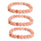 Sunstone Lepidocrocite Smooth Round Beaded Bracelet 8mm 7.5'' Length 3 PCS/Set