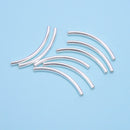 925 Sterling Silver Curved Tube Beads Size 3x40mm 3 Pcs Per Bag