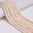 Natural White Fresh Water Pearl Potato Shape Beads Size 4-5mm 14'' Strand