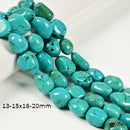 Blue Turquoise Nugget Chunk Beads Size 13-15x18-20mm 15-18x20-25mm 15.5'' Strand