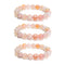 Cherry Flower Sakura Agate Smooth Round Beads Bracelet 10mm 7.5''Length 3PCS/Set