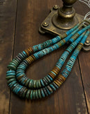 Natural Multi color Turquoise Graduated Rondelle Disc Beads Size 6-16mm 16" Strd