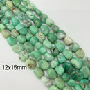 Natural Chrysoprase Smooth Pebble Nugget Beads 12x15mm 14x16mm 15x18mm 15.5"Strd