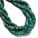 Natural Graduated Turquoise Smooth Rondelle Disc Beads 8-13mm 9-18mm 15.5" Strd