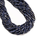 Natural Sapphire Faceted Round Beads Size 4mm 15" Strand
