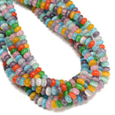 Multi-color Cat's Eye Glass Smooth Rondelle Beads Size 5x8mm 80 PCS Per Strand