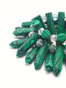 Synthetic Malachite Top Drilled Faceted Point Size 8x32mm 15.5" Strand