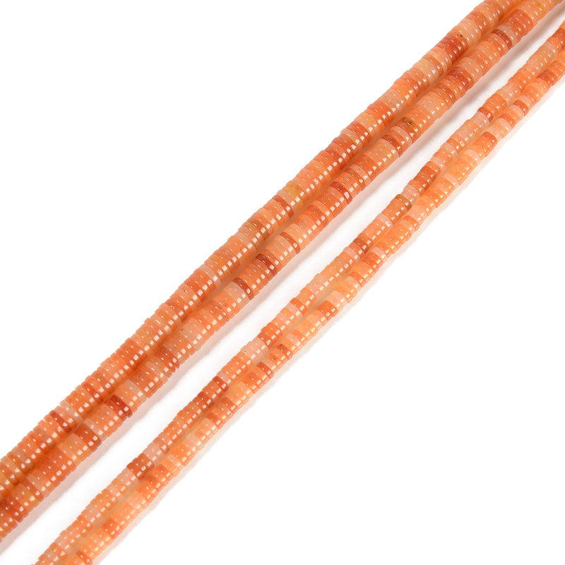 Natural Red Aventurine Heishi Disc Beads Size 1.5x4mm 1.5x6mm 15" Strand