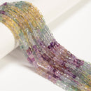 Gradient Natural Fluorite Faceted Cube Beads Size 4mm 15.5'' Strand