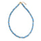 Aquamarine Color Dyed Jade Rondelle Beaded Necklace 17''-18.5" Length Adjustable