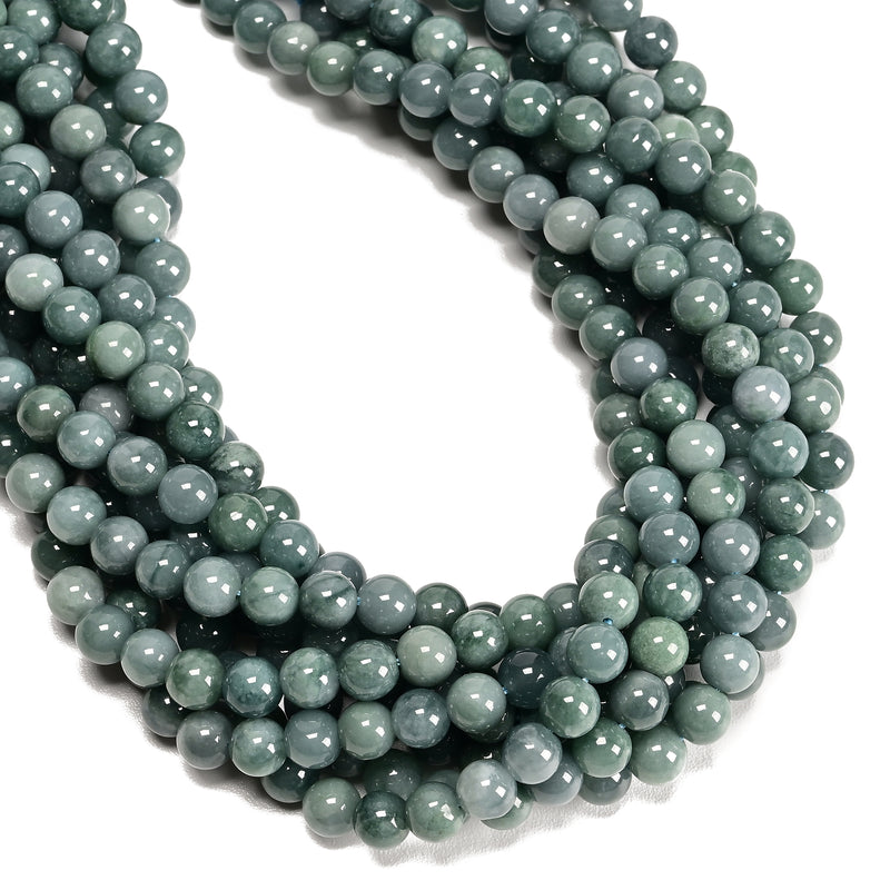 Natural Jadeite Jade Smooth Round Beads Size 4mm 6mm 8mm 15" Strand