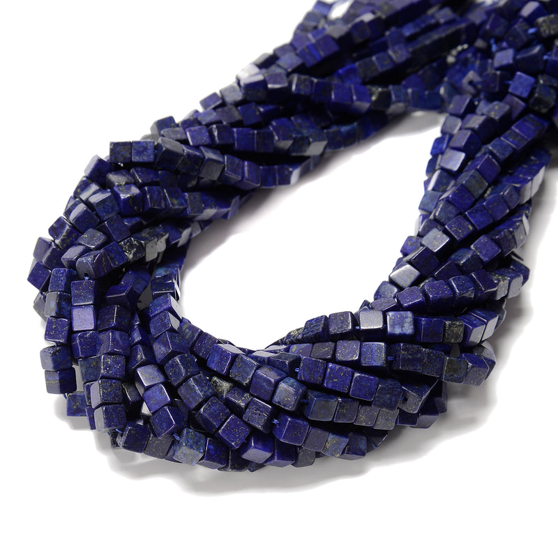 Lapis Smooth Cube Beads Size 6mm 15.5'' Strand