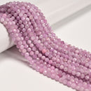 Natural Kunzite Faceted Round Beads Size 5mm 15.5" Strand