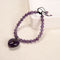 Amethyst Round Beaded Heart Perfume Bottle Adjustable Bracelet 6mm 7.5'' Length