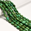 Dark Green Turquoise Smooth Oval Shape Beads Size 11x14mm 15x18mm 15.5" Strand
