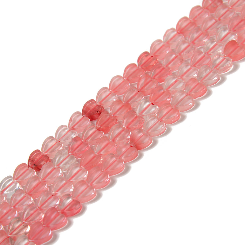 Cherry Quartz Heart Shape Beads Size 6mm 15.5'' Strand