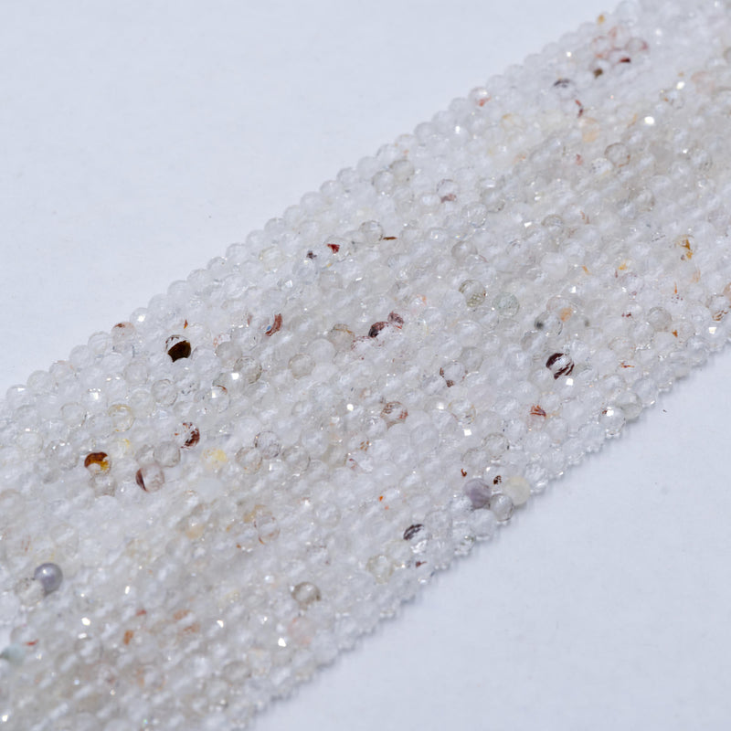 Natural Clear Quartz Faceted Round Beads Size 4.5mm 15.5'' Strand