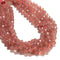 Natural Strawberry Quartz Faceted Rondelle Beads Size 5x8mm 15.5'' Strand