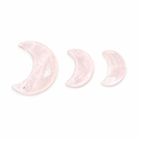 Natural Rose Quartz Crescent Moon Shape Charm Pendant Size 20mm -30mm Sold PC
