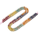 01 Gradient Multi-color Gemstone Hexagonal Rondelle Wheel Beads 3x6mm 15" Strand