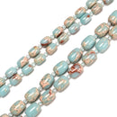 Natural Blue Agalmatolite Barrel Drum Shape Beads 10x14mm 13x18mm 15.5" Strand