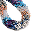 08 Gradient Multi-color Gemstone Faceted Coin Beads Size 6mm 15.5" Strand