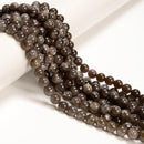 Natural Black Moonstone Smooth Round Beads Size 6mm 8mm 15.5'' Strand