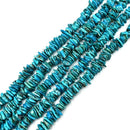 Grade AA Natural Dark Blue Turquoise Chips Beads Size 9-10mm 15.5'' Strand