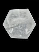 Natural Selenite Crystal Hexagon Dish Charging Energy Bowl Approx 4" Inches