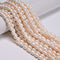Fresh Water Pearl Ringed Rice Shape Beads Size 6x8mm 8x10mm 13.5'' Strand