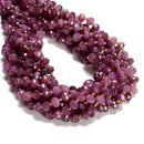 Purple Tourmaline Color Dyed Jade Faceted Rondelle Beads Size 6x8mm 15.5''Strand