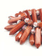 Red Jasper Top Drilled Faceted Point Size 8x32mm 15.5" Strand
