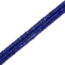Natural Lapis Lazuli Heishi Disc Beads Size 2x5mm 2x6mm 2x7mm 15.5'' Strand