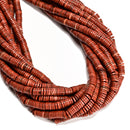 Natural Red Jasper Heishi Disc Beads Size 1.5x4mm 1.5x6mm 15" Strand