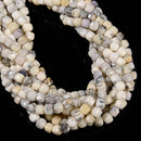 Natural Dendritic White Opal Faceted Cube Beads Size 6-7mm 15.5'' Strand