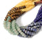 Chakra Color Gemstone Smooth Rondelle Beads Size 5x8mm 15.5'' Strand