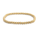 Gold Plated Hematite Smooth Round Beaded Bracelet 4mm 7.5'' Length 3 PCS/ Set